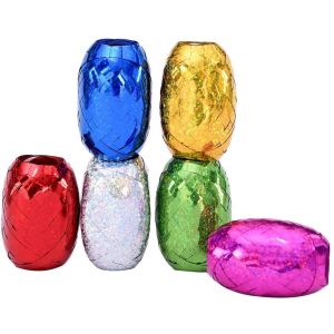 6pcs/Bag 10M Laser Shiny Curl Ribbon Roll Balloon Streamer Rope