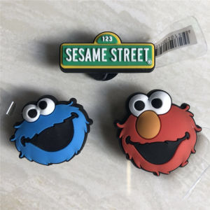 (Free Shipment)3/6Pcs/Lot Sesame Cartoon CROCS Shoe flower PVC Shoe Charms for Croc Bands Bracelet Wristband