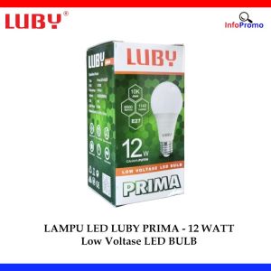 Bohlam Lampu LED Luby Prima 12 W Cahaya Putih Low Voltase A-Bulb SNI