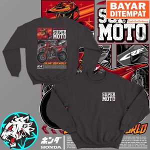 JAKET SWEATER HONDA CRF 150L SUPERMOTO RED EDITION BIG SIZE JUMBO SWEATER CRF150L PRIA WANITA