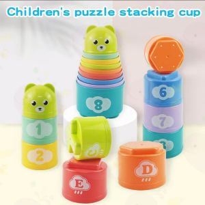 Baby Stacking Cups Toys Rainbow Cups Early Education Toy for 0-3 Years Baby