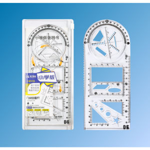 Penggaris Busur Derajat Rotary Multifungsi Penggaris Geometri Multifunction Geometric Ruler Gambar Matematika Alat Ukur untuk Perlengkapan Kantor Sekolah Siswa Seni HHG