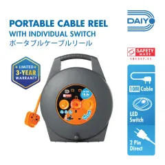 Daiyo DE 309 Portable Cable Reel/ Extension Cable Roll 15m