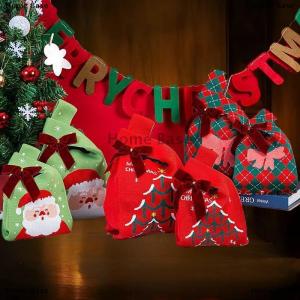 [COD] Home Base ถุงของขวัญถักนิตติ้งสำหรับเทศกาลคริสต์มาสกระเป๋าใส่ลูกกวาดแบบถือสำหรับผู้หญิงกระเป๋าผ้าถักนิตติ้งน่ารักถุงช้อปปิ้งแบบใช้ซ้ำได้