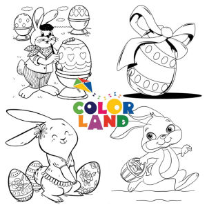 Lễ Phục Sinh (holiday Easter) - Set 10 Tờ Tranh Tô Màu A4 A5 Dành Cho Màu Sáp Màu Chì - TRANH TÔ MÀU COLOR LAND