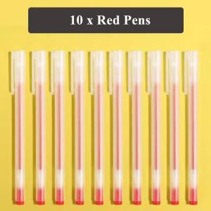 10pcs/set Gel Pen Transparent Black Ink Office School Writing Student Supplies Stationery