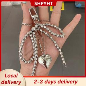 [COD] SHPYHT Local delivery Ship within 24 hours Delicate Beaded Key Chain Handmade Pearl Bow Shaped Pendant Keyring Heart Keychain Ornament Pearl Decoration For Bags Phones