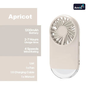 Avvic DQ210A Kipas Angin Leher Portable Hanging Neck Fan Rechargeable Foldable Air Cooling Fan
