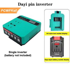【PCWFKef】 Đa chức năng pin Lithium biến tần DC 18-21V để AC 220V làm việc ngoài trời biến tần với USB thông minh sạc nhanh