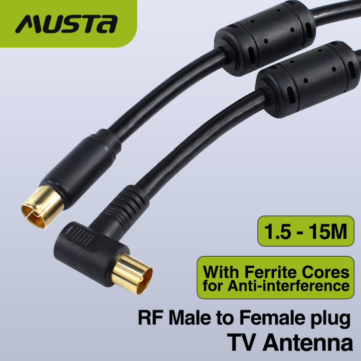 MUSTA RF TV Aerical Antenna Coaxial Cable Male to Female 9.5mm RG6 ...