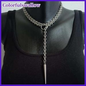 Colorfulswallow Punk Stud Vòng cổ Gothic đồ trang sức BAT cường điệu Y2K O-ring thiết kế hợp Thời Trang Choker cho phụ nữ người đàn ông