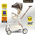 Maruya's Baby Walking Aid T6 Second Generation Baby Stroller Lightweight Foldable Can Sit Can Lie One-Button Retractable Two-Way Baby Stroller. 