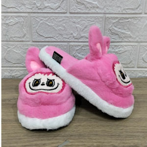 Sandal Kamar -  Sandal Slop Labubu Kawai Lucu Bulu Halus
