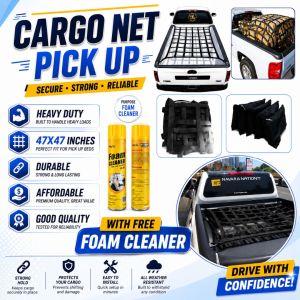 MS CARGO NET FOR NISSAN FRONTIER Pick up Truck Heavy Duty Cargo net Pickup with Adjustable strap and storage bag