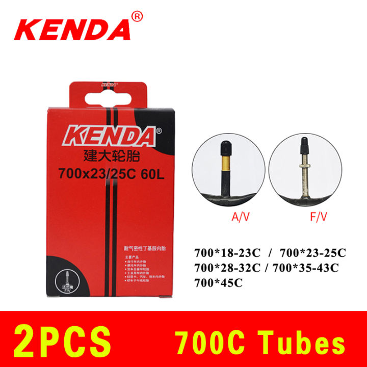 2PCS KENDA bicycle inner tube 700C 23C 25C 35C 45C camera Schrader