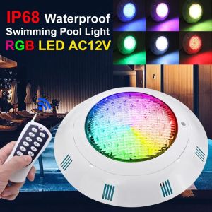 18w/25w/35w/45wไฟ LED สระว่ายน้ำ RGB IP68 โคมไฟกันน้ำ LED ไฟใต้น้ำ ไฟใต้น้ำ DC/AC12V ไฟใต้น้ำ Led Rgb ไฟ พร้อมรีโมทคอนโท