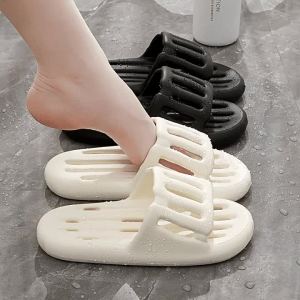 [Free Shipping] Summer Indoor Non-Slip Bathroom Slippers For Couples Home Use Thickened Hollowed-Out Quick-Drying Outdoor Wear WomenS Sandals