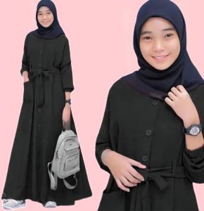 GAMIS ANAK PEREMPUAN TERBARU BAHAN CRINGKLE AIRFLOW UNTUK USIA 9-16 TAHUN//PAKAIAN REMAJA MODEL KANCING DEPAN FULL AKTIF