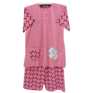 Tiana - Setelan Babydoll 3/4 Lengan Pendek Ukuran Jumbo - Baju Tidur Tiana Piyama Wanita Bahan Halus Adem Dan Tebal