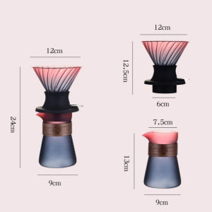 Manual Coffee Maker Set Hand Grinder Glass Carafe Dripper Filter Pour Over Home Kitchen Gift
