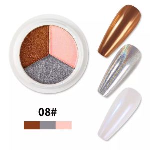 Solid Pigment Chrome Mirror Powder Nail Art Solid Magic Mirror Super Bright Nail Art 3in1 KU053