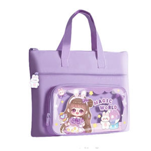 3-Layer Portable Tutorial Bag A4 File Bag Large-capacity Tote School Bag Canvas Art Bag Learning Supplies