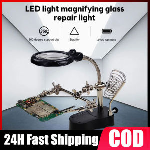 Hand Clip Clamp LED Magnifying Glass Soldering Iron Stand Magnifier Welding Rework Repair Holder Tools DIY Auxiliary Clamp
