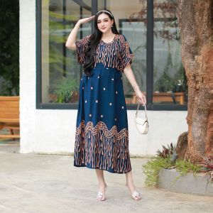 DIVASHION - Baju Kaftan Wanita Bahan Rayon Premium Halus Dan Adem Ukuran Jumbo Resleting Depan Busui Friendly Motif Terbaru