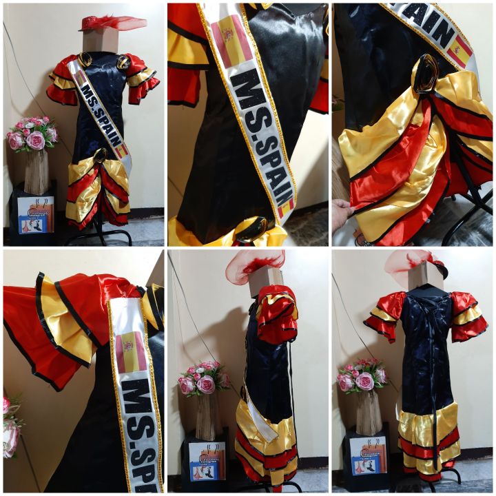 Spain United Nation costume for girls ages to 10 years old