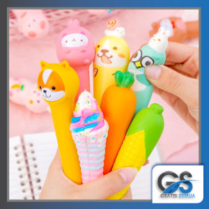 Gratis Semua - Ballpoint Squishy Lucu / Pulpen Squishy Lucu / Pena Gel Squishy