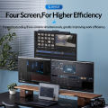 USB C Laptop Docking Station Dual Monitor, ORICO 12 In 1 USB C Hub Adapter Triple Display พร้อม HDMI 4K, DisplayPort 60HZ, Ethernet,PD3.0 100W,พอร์ต USB 4พอร์ต,เสียง3.5มม. Tf/sd สำหรับ MacBook, Windows และ Android. 