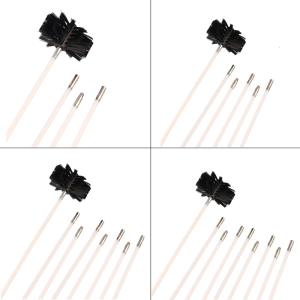 Long Handle Flexible Rod and Brushes Set for Effective Chimney and Dryer Vent Maintenance Fireplaces Wall Cleaning Tool