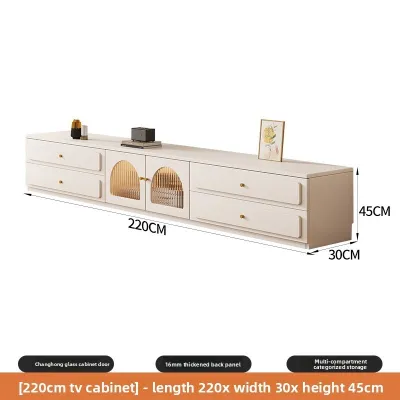 [CozyNest ]Cream Style TV Console Cabinet Floor Standing TV Cabinet Storage TV Console Integrated Wall Cabinet