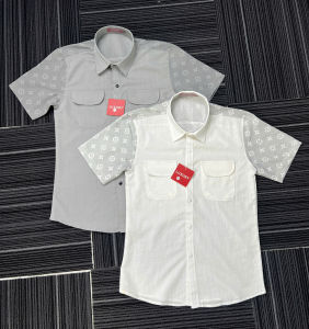 Áo sơ mi nam tay ngắn thêu họa tiết mẫu mới MLCL