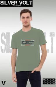 Kaos Tshirt Distro Pria Silvervolt  Warna Sage Motif Keren Cotton Tebal Terlaris Best Seller