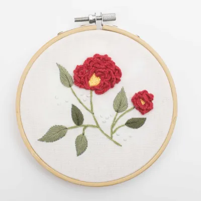 FLORAL EMBROIDERY KIT SET HANDMADE (without hoop)