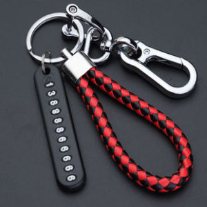 Keychain Anti-lost Phone Number Plate Car Motorcycle Keychain Pendant Keyring Key Chain Key Holder