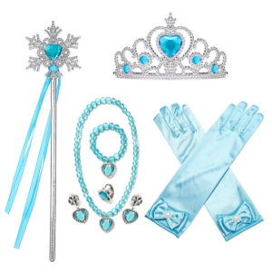 New Princess Cinderella Costume W/Accessories For Girls Disney inspired Gown Costume Belle Princess Dress For Halloween Cosplay