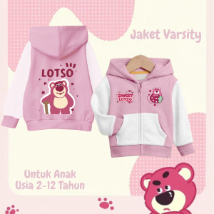 Jaket Anak Perempuan Karakter The Lotso Usia 2-12 Tahun jaket varsity & zipper