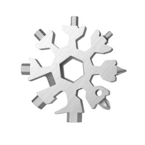 18in1 Gantungan Kunci Obeng Kunci Pas Multifungsi Snowflake Stainless Stell