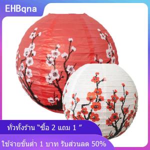 [COD] EHBqna KITCHEN 30 35cm Plum Blossom Round Paper Lantern Lamp Shade Chinese Antique Paper Lantern New Year Paper Lampshade Home Decor