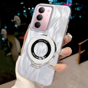 Cho Realme c75x vỏ điện thoại vòng chủ chống sốc lông Laser long lanh khung vỏ thời trang điện thoại thông minh Cover quay lại nys03