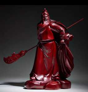 Wooden Carving Ornament (Ebony & Rosewood) Guan Di Shu Yi Heng Dao (Selected)