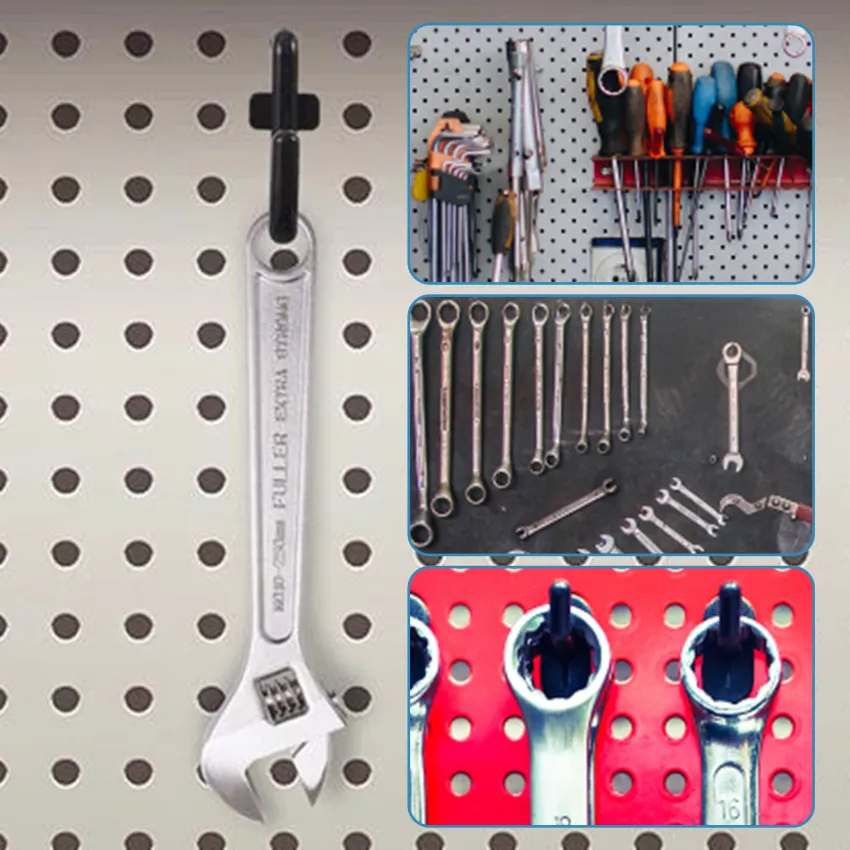 White Peg Board Hook Kit Garage Tool Storage Pegboard 50 pieces J