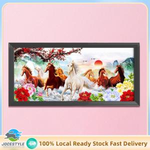 Jocestyle 11CT Handcraft Printed Embroidery Set DIY Running Horse Landscape Cross Stitch