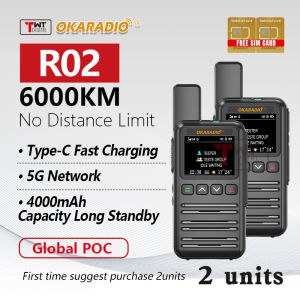 OKARADIO R02 PoC Radio 4G LTE Walkie Talkie Type C Fast Charging Long Standby with SIM Card Global PTT Communication  for Construction Sites and Security Teams