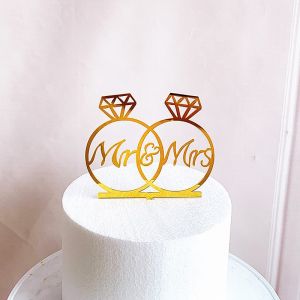 Topper Cake Akrilik Siluet Pengantin - Hiasan Dekorasi Kue Wedding Pernikahan TOP014