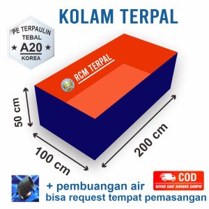 kolam terpal 2x1x05 / 1x2x05 / 100x200x50 bia untuk budidaya bibit ikan