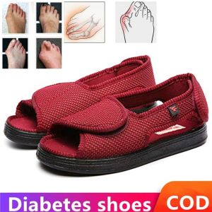 YORCHID 2023 Women Men Summer Comfortable Diabetic Shoes foot fat thumb instep height Foot swelling code middle-aged and elderly sandals diabetes