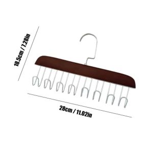 Multifunctional Household 8 Hooks Solid Wood Hanger Bra Hanger Belt Rack Tie Non-slip Rack Underwear Storage Rack
